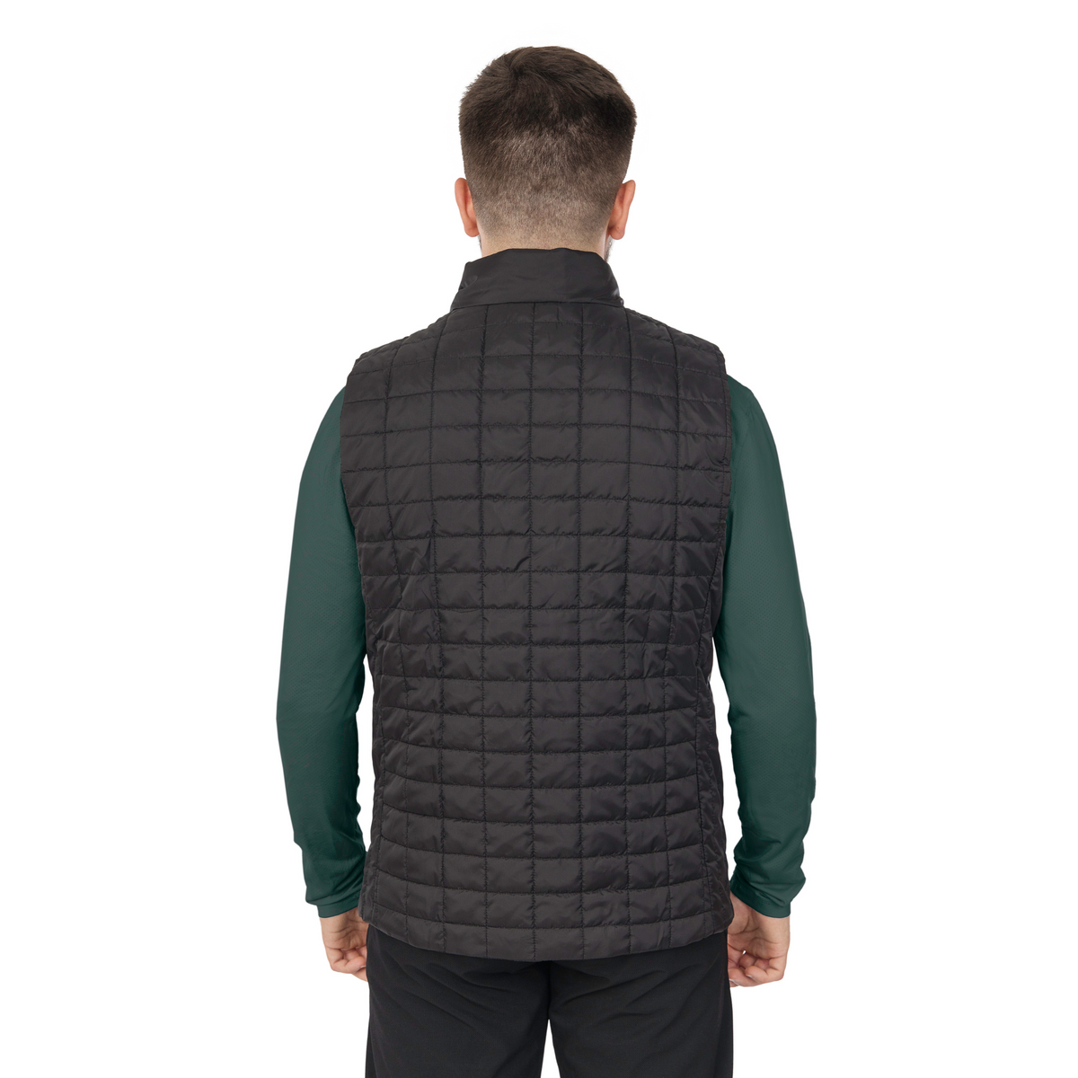 Homme portant la veste chauffante Heat Up, vue de dos sur fond blanc