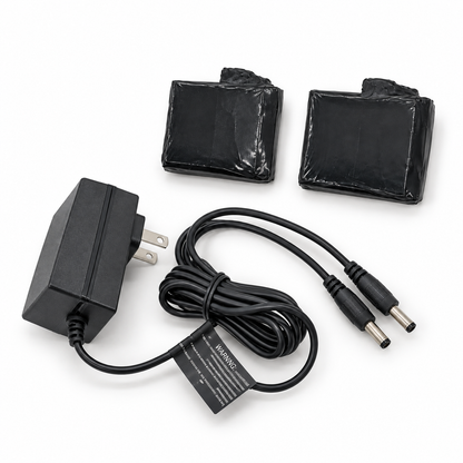 Heat Up battery kit for kids' mittens, Active gloves and socks: two batteries, dual wall charger and cables