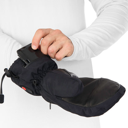 Heated Mittens - MOUNTAIN series - Unisex battery pocket close up