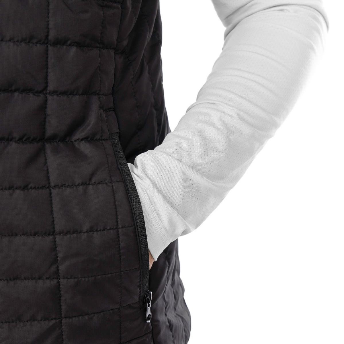 Women’s Heated Vest – Mountain Series hand pocket close up