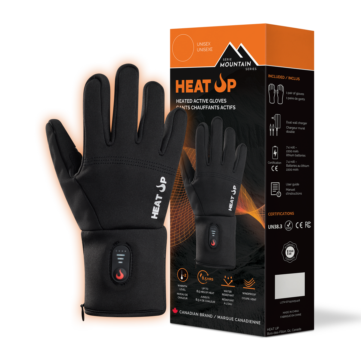 heatup heated glove mountain serie packaging