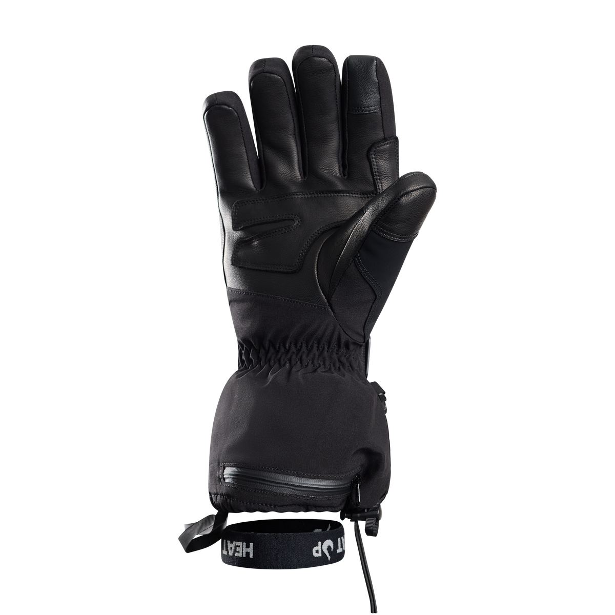 Heat Up Peak heated glove palm side with full genuine leather palm