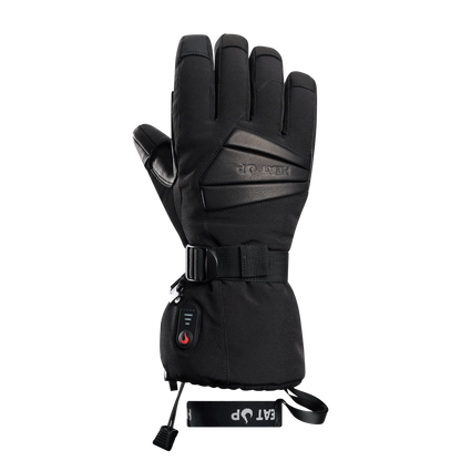 Heat Up Peak heated glove, back of hand with long cuff, strap and wrist leash