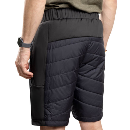heatup heated shorts mointain series front view pocket worn by a person 